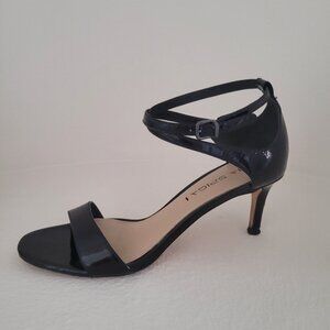 Via Spiga Leesa Black Patent Strappy Sandal, Size 7.5